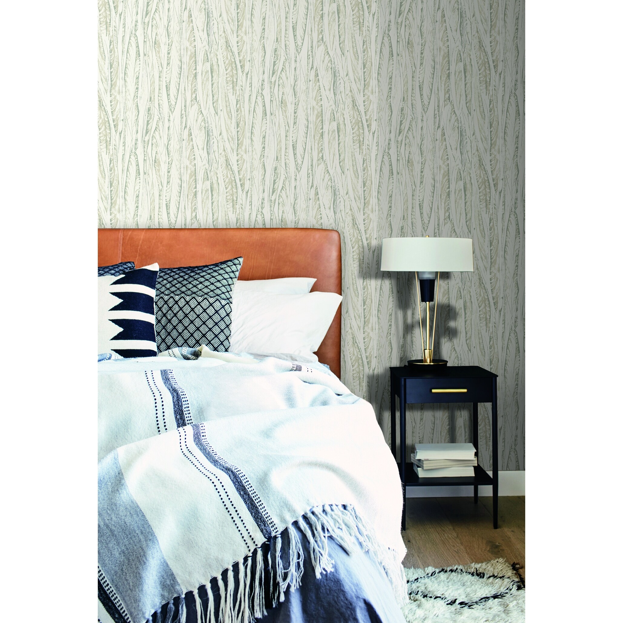 Lincoln Native Leaves Cream Beige Wallpaper On Sale Overstock 31592854 Drawing of a cream protea flower in pale palm leaves on a light beige color background. overstock com