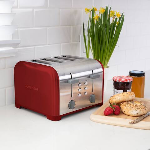 Kenmore 4-Slice Toaster with Dual Controls, Red