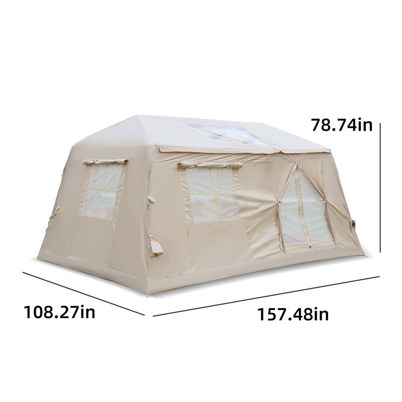11m² Inflatable Tents for Camping, Blow Up Tent with Hand Pump, Easy Setup InflatableTent 4 Season Tent