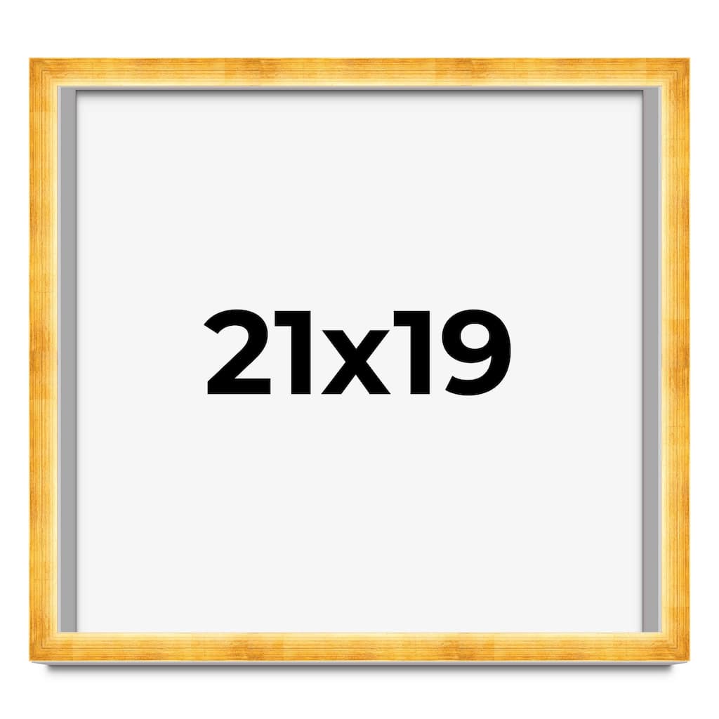 21x19 Shadow Box Frame Gold | 1.625 Inches Deep Real Wood Traditional