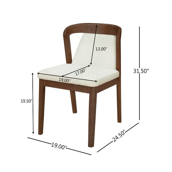 dimension image slide 0 of 3, Christopher Knight Home - Ashlin Contemporary Upholstered Armless Dining Chairs with Rubberwood Frame, Set of 2