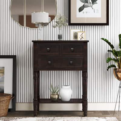 Modern Console Table with Three Storage Drawers