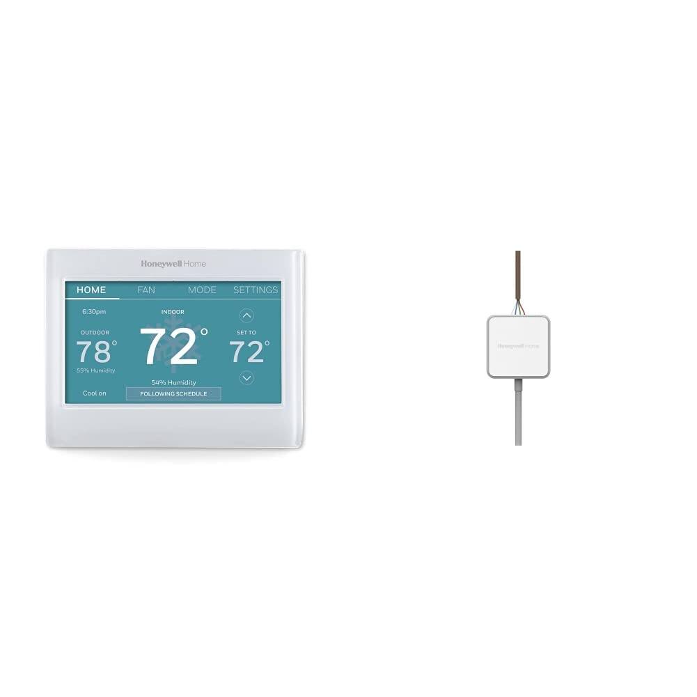 Smart Color Thermostat + C-Wire Adapter,Temperature Display