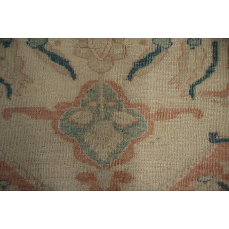Hand Knotted Oriental 100% Wool Carpet Traditional Floral Beige & Ivories Ziegler Area Rug - 9' 6'' X 6' 9''
