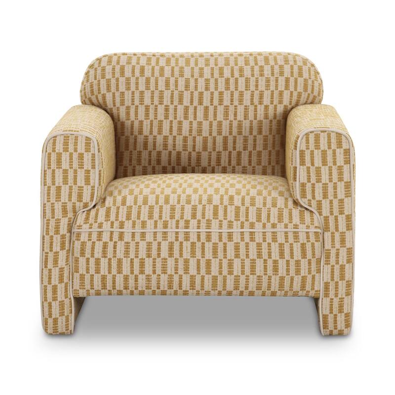 NADAAL STUDIOS Auden, Accent Chair With Rolled Arms - 34"W x32.7"D x28.9"H - Chartreuse