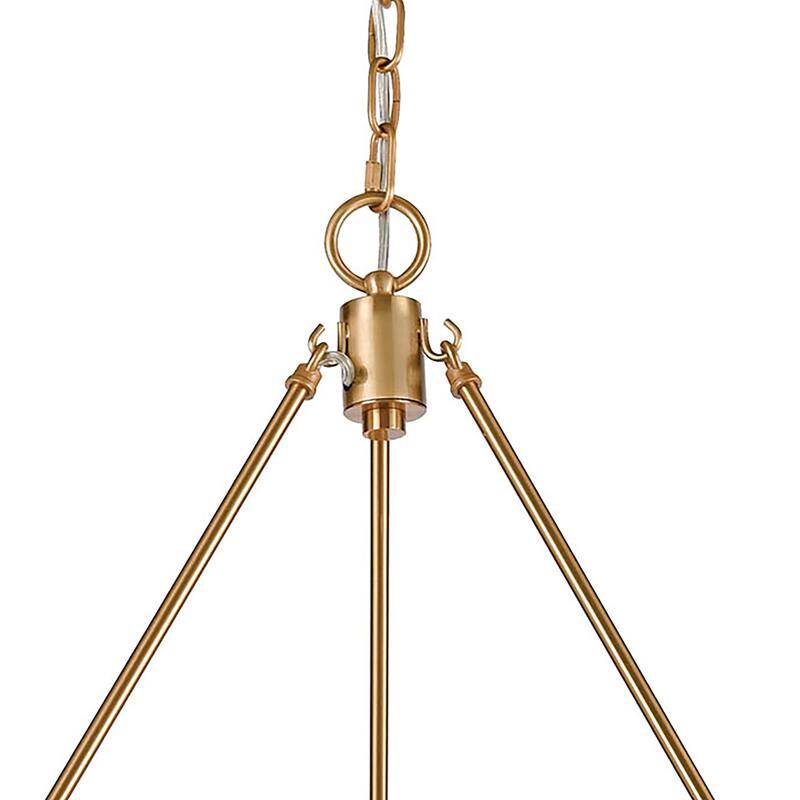 Abaca 24-inch Wide 5-Light Chandelier in Satin Brass