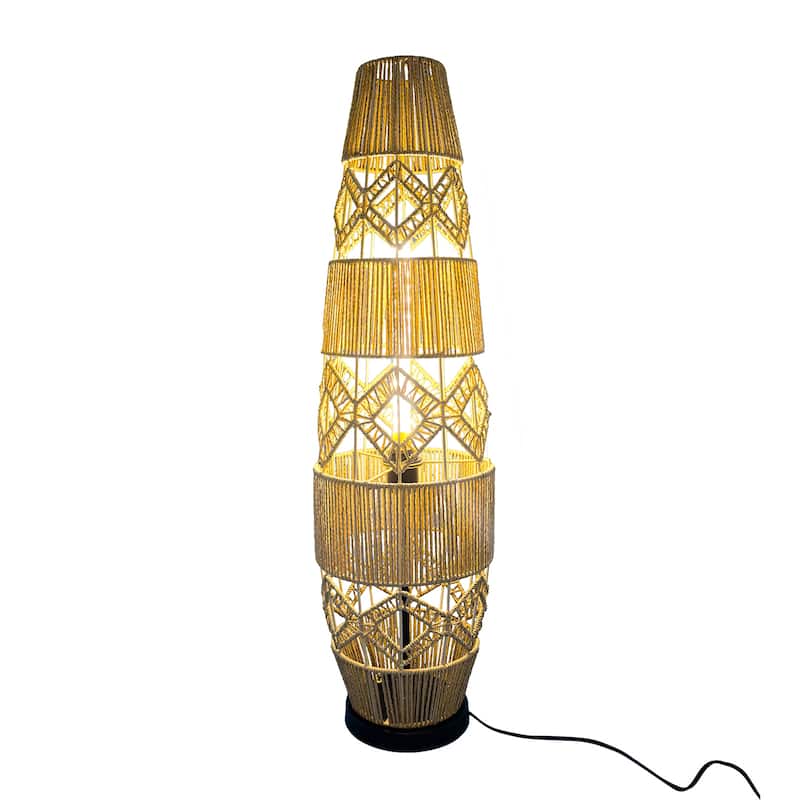 Vintage Vase Rattan Floor Lamp
