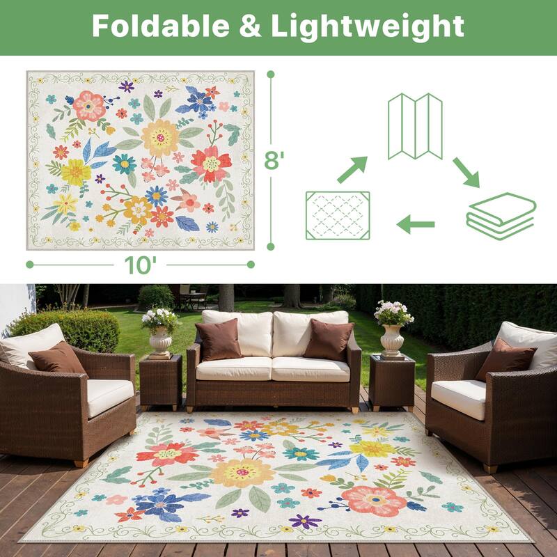 Mcow Quick-Dry Low-Pile Non-Slip Washable Indoor Outdoor Area Rug