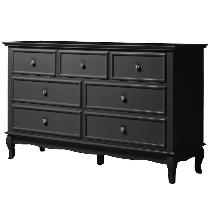 7 Drawer Dresser with Solid Wood Legs