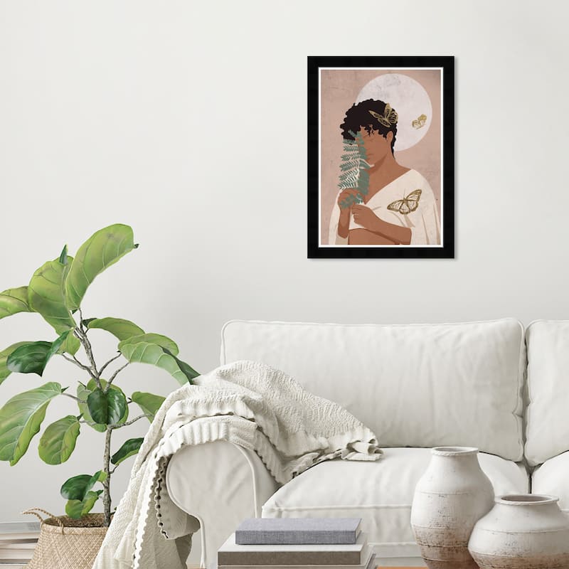 Wynwood Studio Prints Fashion and Glam Three Butterflies Gold and Metallic Gold Modern & Contemporary Wall Art Canvas Print - Black