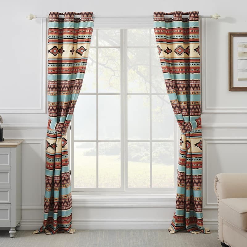 Greenland Home Fashions Red Rock Curtian Panels (Set of 2) - 84 W x 84 L