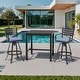 preview thumbnail 36 of 37, 3/5-Piece Outdoor Bar Stool Set Aluminum Swivel Bar Stools with Sunbrella Cushion Spectrum Denim - Set of 3