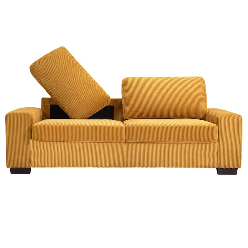 Modern 80" Upholstered Fabric 3-Seater Sofa