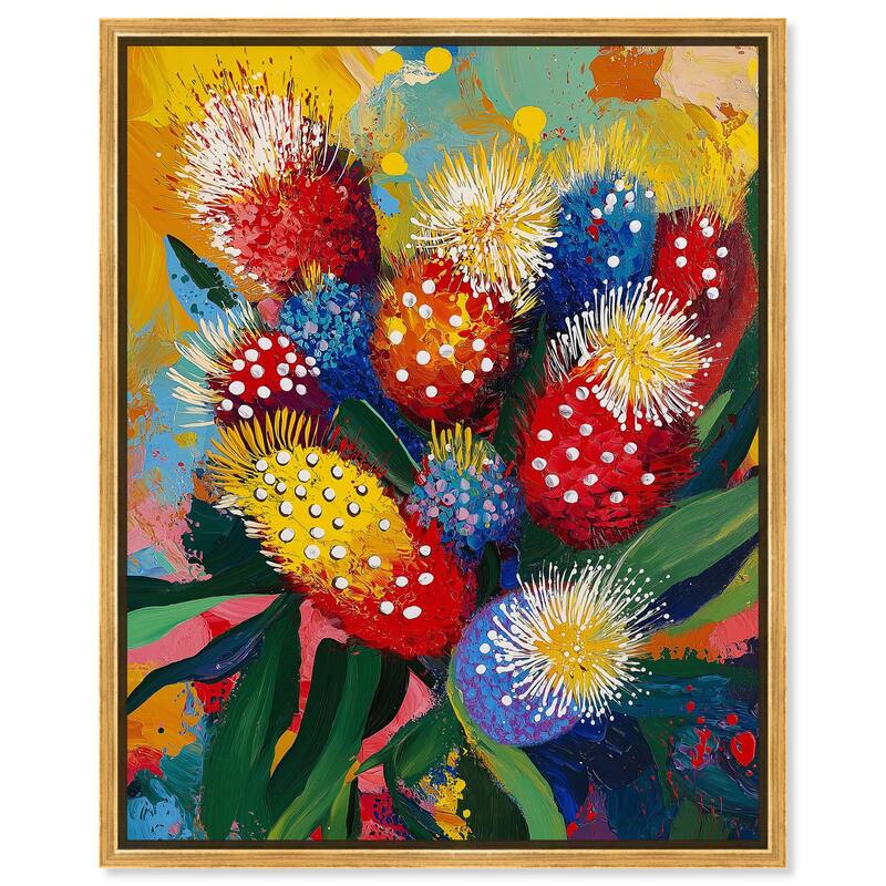 Vivid Flora II Canvas by Art Remedy - 36" x 45" - Gold