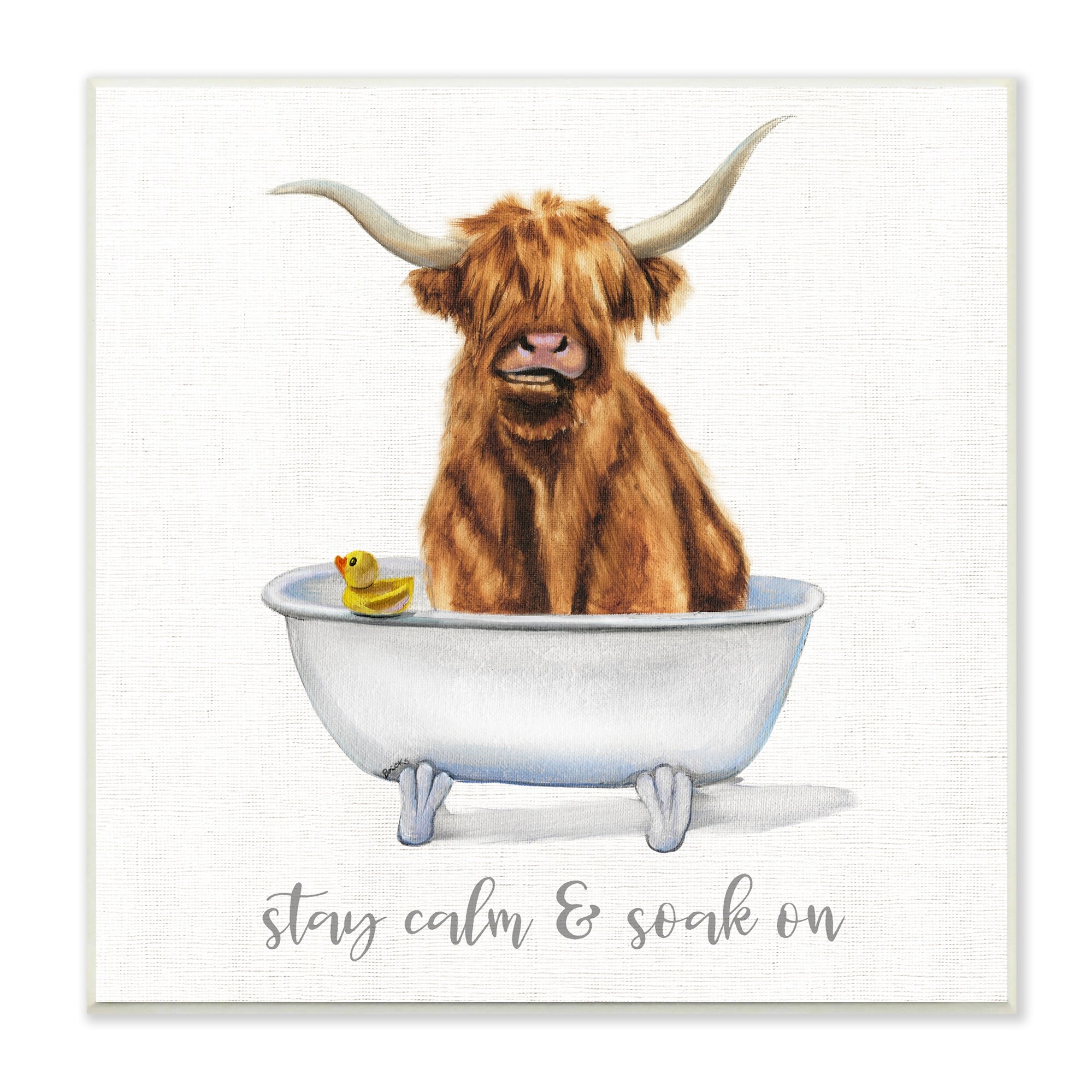 Stupell Industries Highland Cattle Bathtub Stay Calm Soak On Phrase Wood  Wall Art - Orange - On Sale - Overstock - 34865206