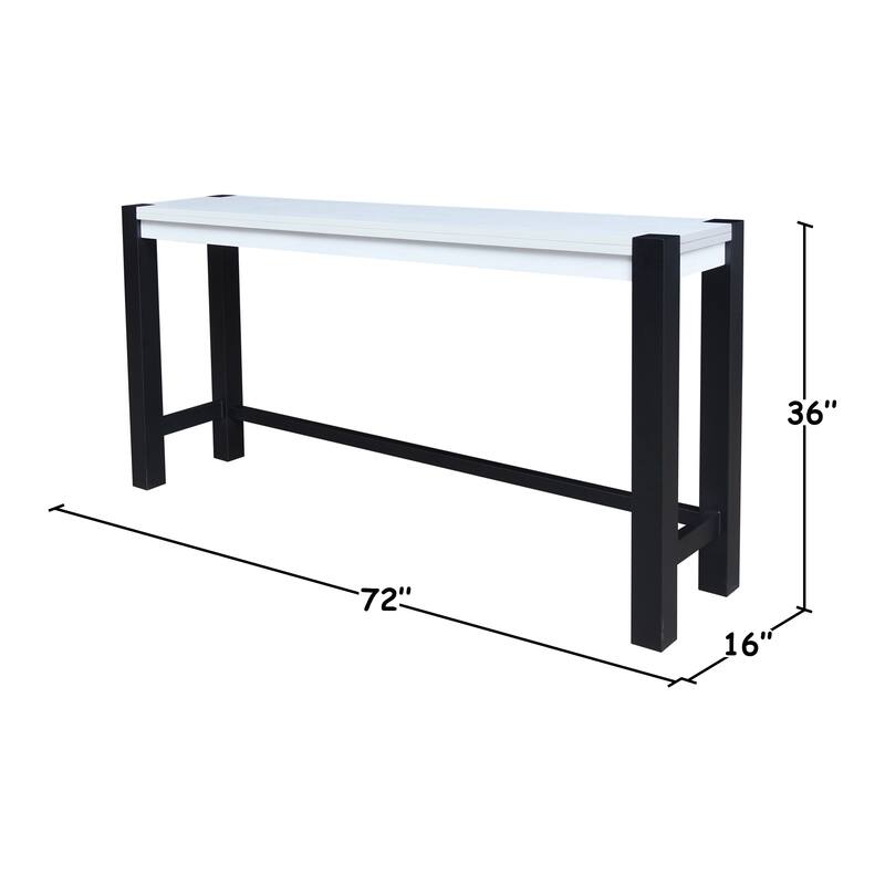 Solid Wood Tall Accent Table with Iron Legs