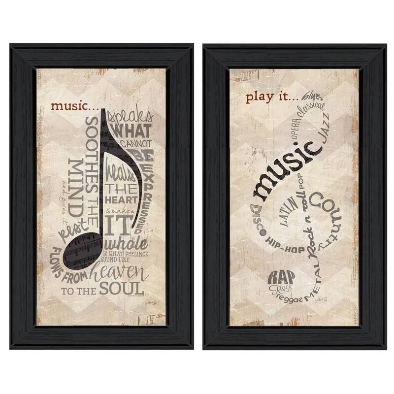 TrendyDecor4U Farmhouse "Music Collection" 2-Piece Vignette by Marla Rae - Earthtone