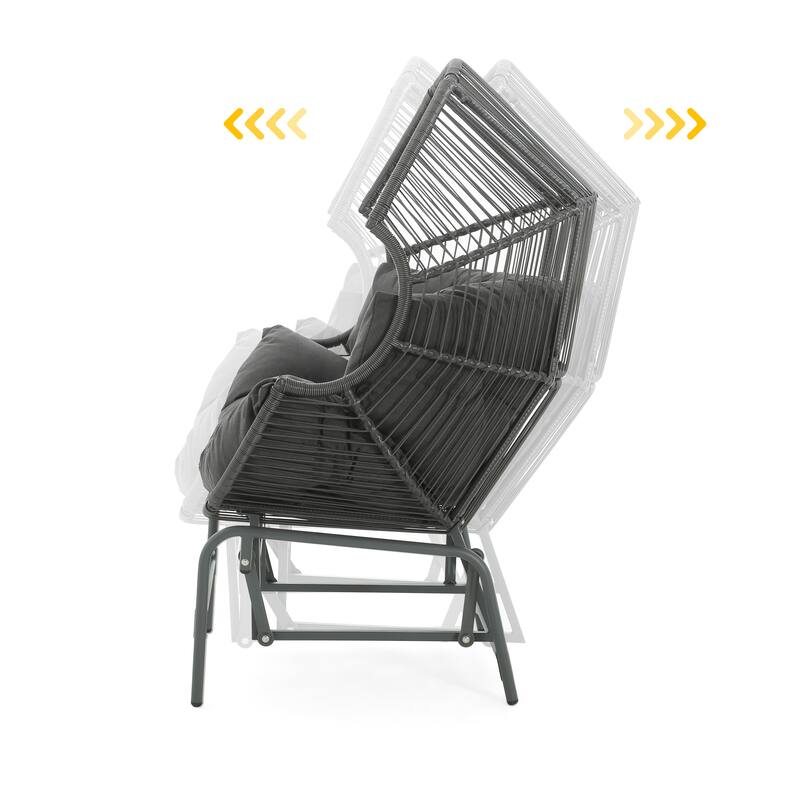 Palos Outdoor Wicker Glider Chair - Light Brown (Excluding the table)