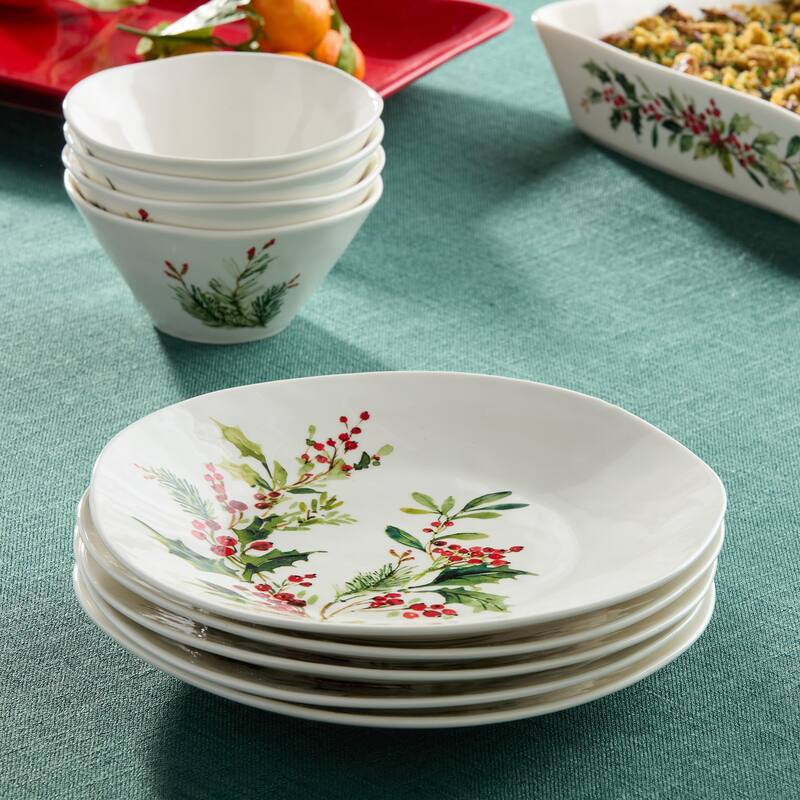Certifed International Holly And Vines Set of 4 Dinner Plates 11" - 11 L x 11 W x 1.25 H