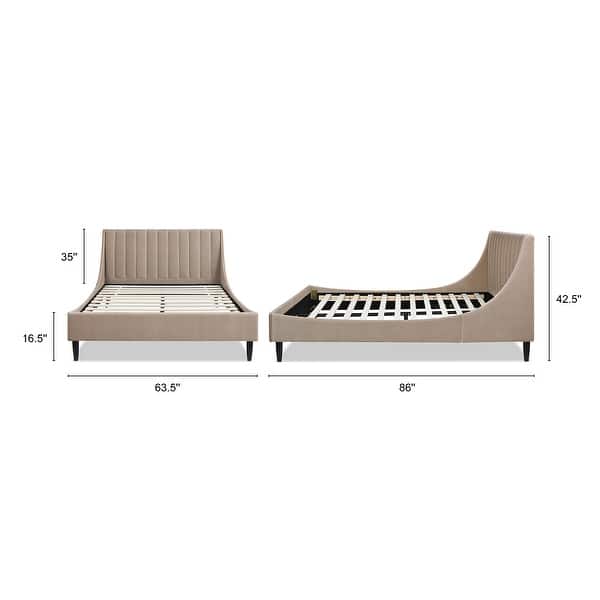 dimension image slide 22 of 23, Aspen Vertical Tufted Upholstered Platform Bed