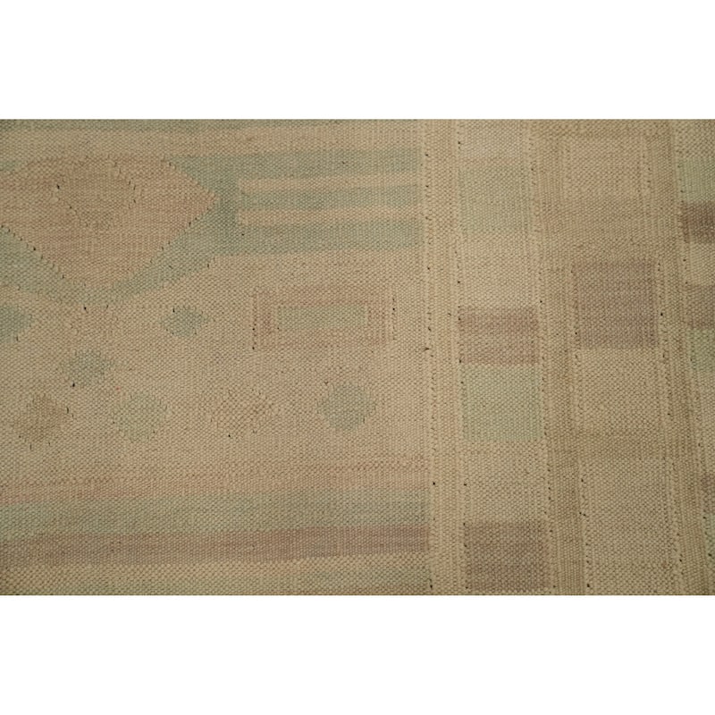 Hand Woven Oriental 100% Wool Carpet Southwestern Tribal Green Kilim Area Rug - 5' 9'' X 4' 2''