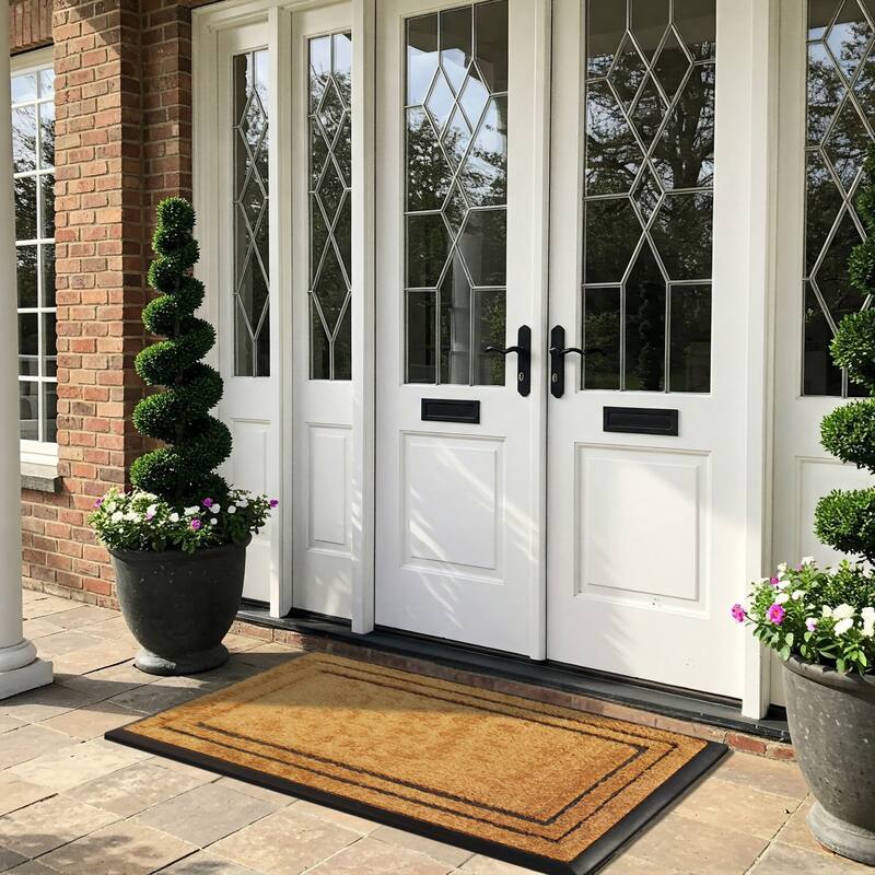 A1HC Natural Coir & Rubber Door Mat, Heavy Duty, Dirt Trapping, Long-Lasting Entrance Doormats,Thick & Durable Outdoor Entry Mat