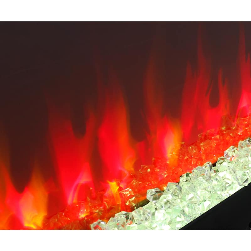 Smart 60" WiFi-Enabled Electric Fireplace Heater, Recessed in-Wall and Wall-Mounted