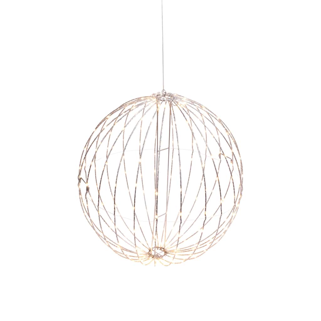 Whimsical Illuminated Metal Sphere with Warm White Micro LEDs