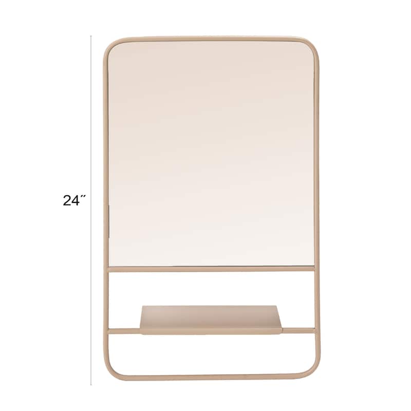 Metal Wall Mirror with 3 Shelves - 24.0"L x 15.0"W x 5.13"H