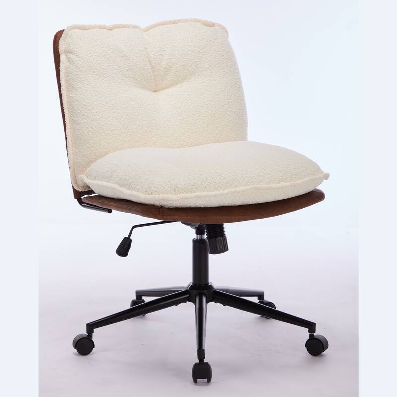 Oversize Seat Cirss Cross Chair with Wheels, Elegant Design Computer Chair, Adjustable Height 360° Rolling Swivel Chair
