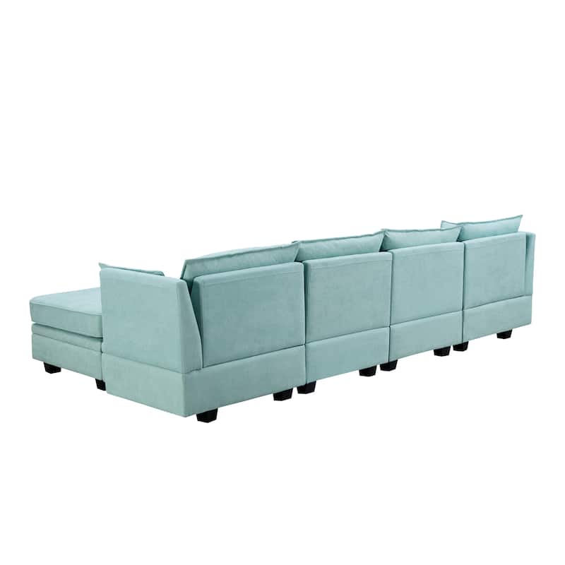 115.1" Large U-Shaped 6-Seat Modular Sofa
