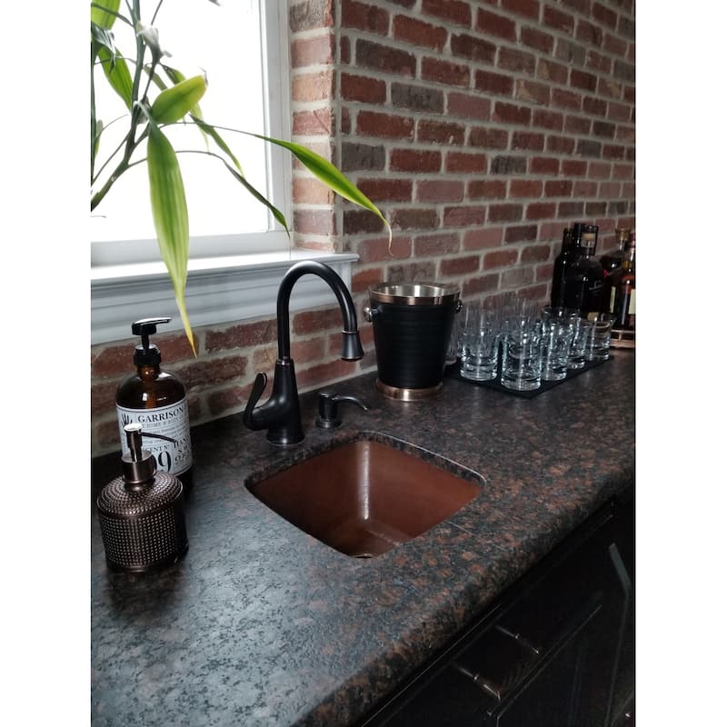 Miseno Square 15" Copper Drop-In or Undermount Bar Sink