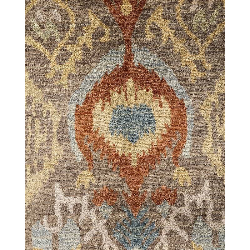 Ikat One-of-a-Kind Hand-Knotted Area Rug - Rust, 9' 0" x 12' 1" - 9' 0" x 12' 1"