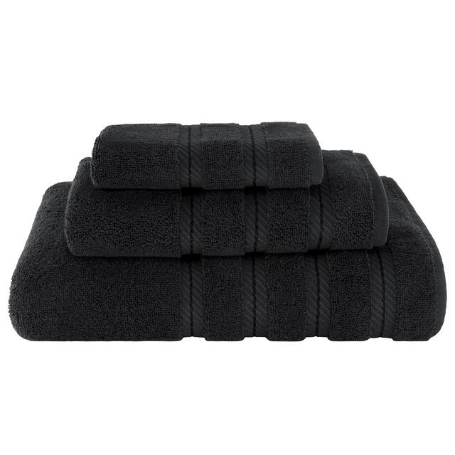 American Soft Linen 3 Piece, 100% Genuine Turkish Cotton Premium & Luxury Towels Bathroom Sets - Black
