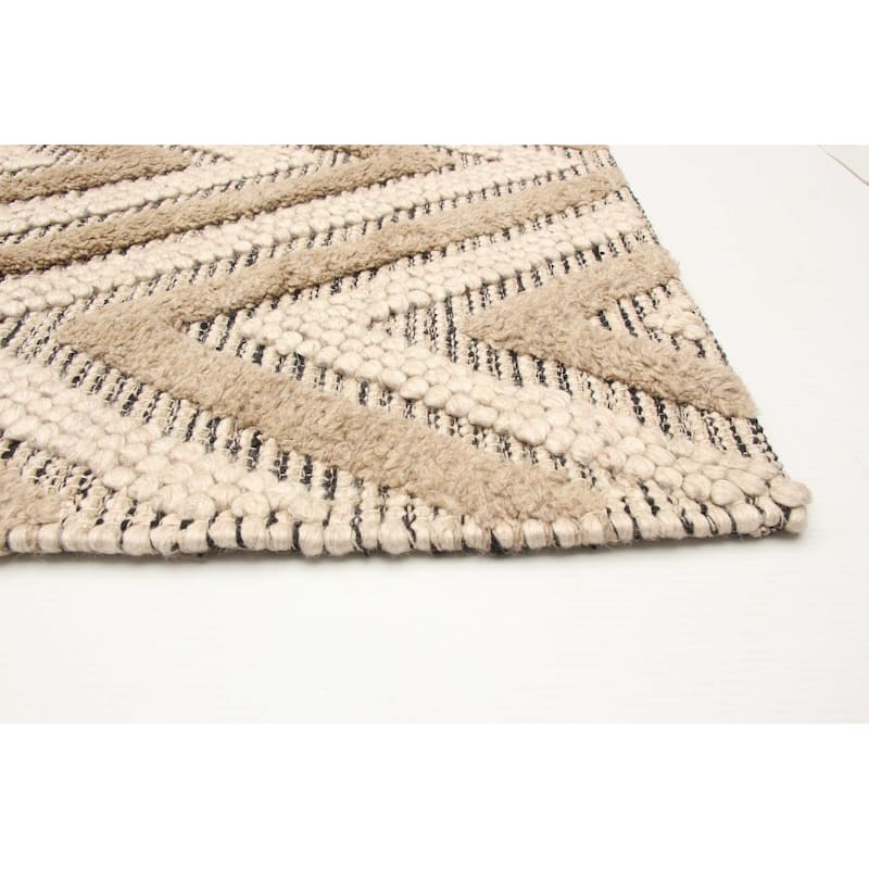 ECARPETGALLERY Braid weave Sienna Brown Wool Rug - 5'0 x 7'7