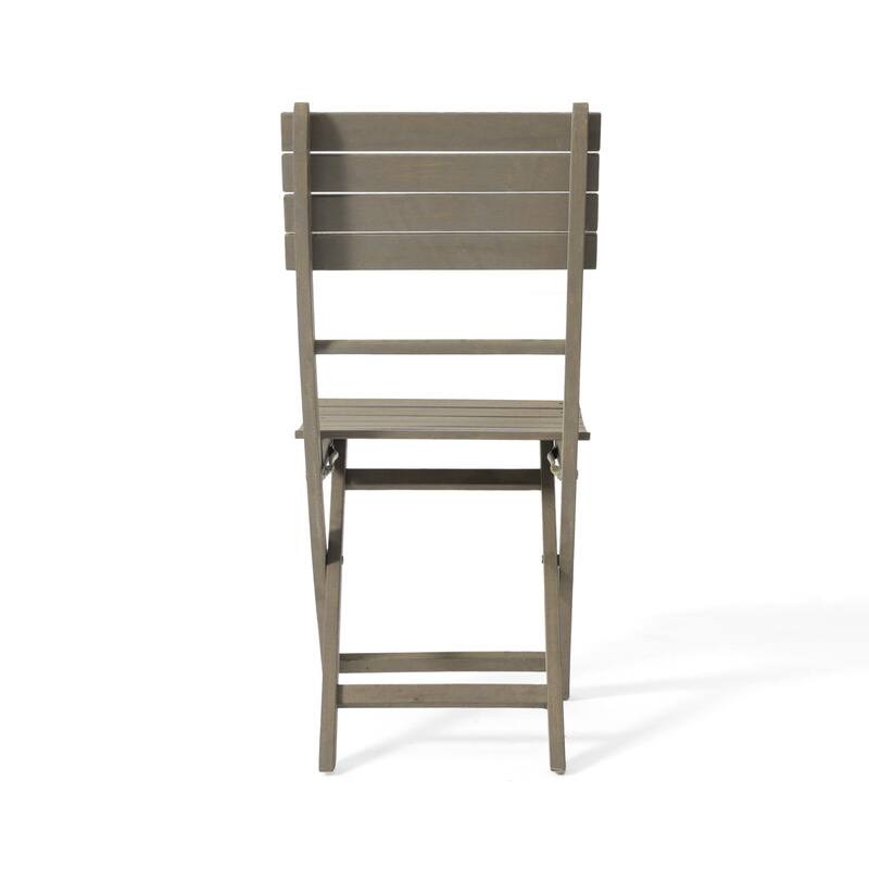 Westmount Outdoor 2 Seater Half-Round Folding Acacia Wood Bistro Table Set by Christopher Knight Home