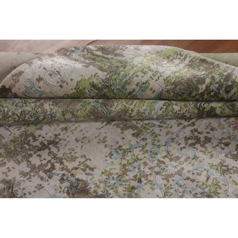 Multicolor Modern Abstract Area Rug Hand-Knotted Wool Carpet - 5'7"x 8'0"