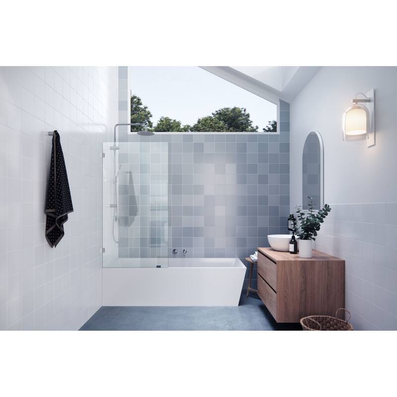 Glass Warehouse GW-BF-32 Vela 58-1/4" High x 32" Wide Shower Screen - Chrome