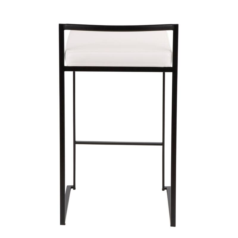 Porch & Den Forrest Contemporary Black Stackable Fully Welded Counter Stool (Set of 2)