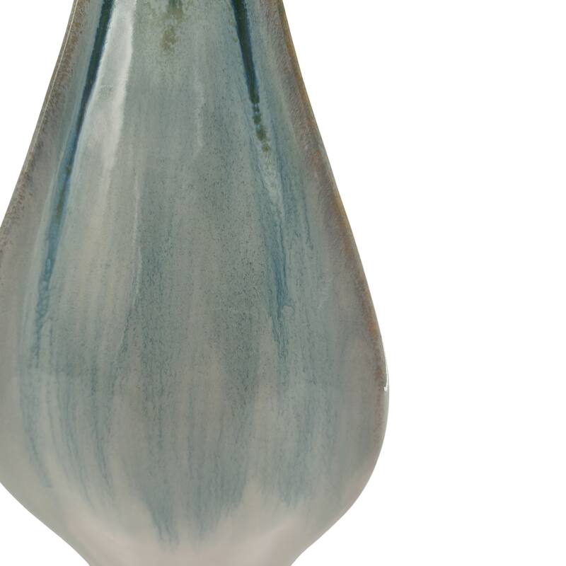Stoneware Ceramic Decorative Vase with Ocean-Inspired Glaze Finish