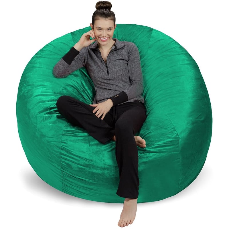 6-foot Memory Foam Bean Bag Chair - Aqua Marine