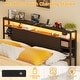preview thumbnail 76 of 75, Bed Frame with Charging Station and RGB LED Lights, Sturdy Platform Bed with Storage Headboard,
