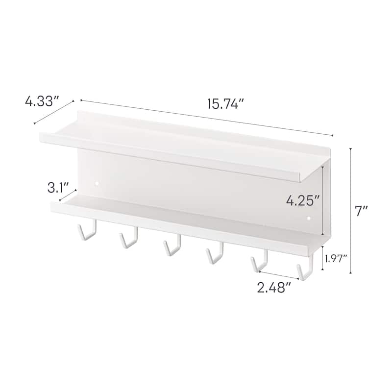 Yamazaki Home Wall-Mount Cable and Router Storage Rack, Steel - L 4.33 x W 15.75 x H 7.09 inches