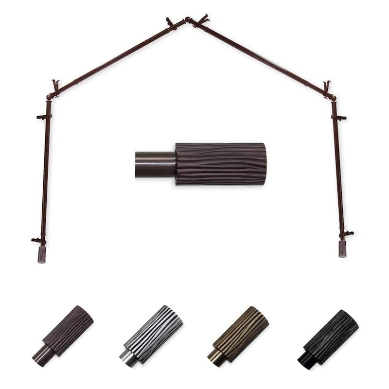 Adjustable Curtain Rod Set - Telescoping Rods 20-72 Inch - Finials & Hardware - Home Decor - M