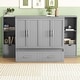 preview thumbnail 3 of 22, Queen Size Wood Murphy Bed with Shelves,Wall Bed with Drawers and USB Ports