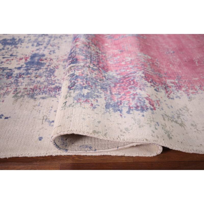 All-Over Abstract Contemporary Rug Hand-Knotted Bedroom Wool Carpet - 6'7"x 10'2"