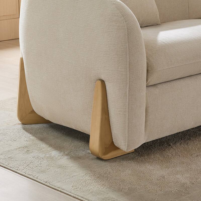 Spruce & Spring Julia Upholstered Curved Sofa Couch for Living Room