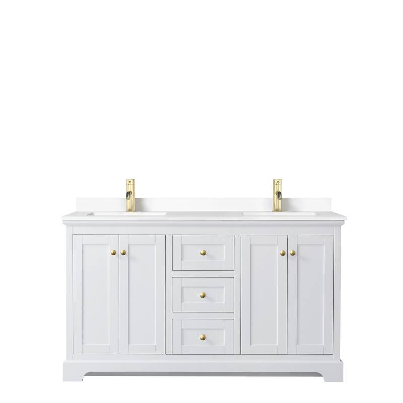 Avery 60 Inch Double Vanity, Cultured Marble Top