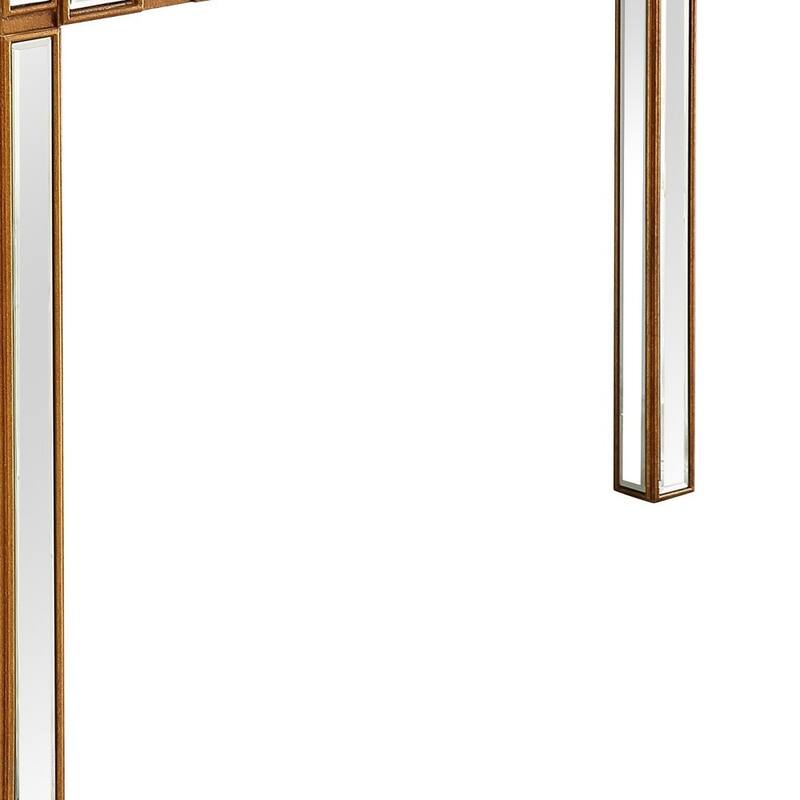 HomeRoots 43" Gold Mirrored Glass Console Table - 43.25 in. x 31.00 in. x 15.00 in.