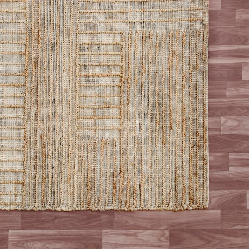Sevita Natural Striped Modern Area Rug
